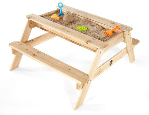Plum® Wooden Sand & Picnic Table [Natural]-Children's Wooden Seating,Eco Friendly,Messy Play,Outdoor Furniture,Outdoor Sand & Water Play,Outdoor Seating,Picnic Table,Plum Play,Sand,Sand Pit,Seating,Stock,Table,Toddler Seating,Wooden Table-Learning SPACE