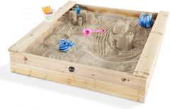 Plum® Wooden Square Sand Pit [Natural]-Eco Friendly,Outdoor Sand & Water Play,Outdoor Sand Pits,Plum Play,S.T.E.M,Sand,Science Activities,Stock-Learning SPACE