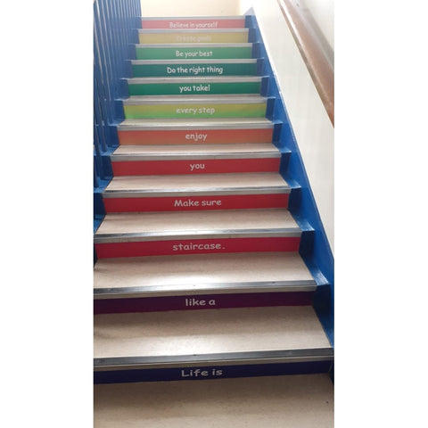 Positive Steps - Motivational Saying Sensory Path-bespoke,Calmer Classrooms,Classroom Displays,Dropship,Helps With,Movement Breaks,Sensory Flooring,Sensory Paths,swym-disabled-addtocart-with-text,swym-hide-addtocart,swym-hide-productprice-Learning SPACE