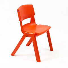 Postura+ One Piece Chair (Ages 4-5)-Classroom Chairs, Seating, Wellbeing Furniture-Poppy Red-Learning SPACE