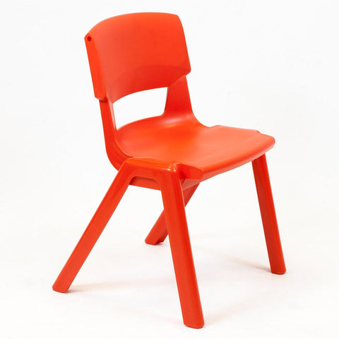 Postura+ One Piece Chair (Ages 8-10)-Classroom Chairs,Dropship,KI Europe,Postura,Seating,Wellbeing Furniture-Poppy Red-PosturaOP4-Poppy Red-Learning SPACE