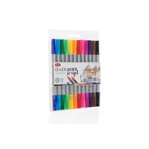 ProScribe Double-Sided Thick/Thin Markers – Pack of 12-Art Materials,Arts & Crafts,Drawing & Easels,Early Arts & Crafts,Premier Office,Primary Arts & Crafts-Learning SPACE
