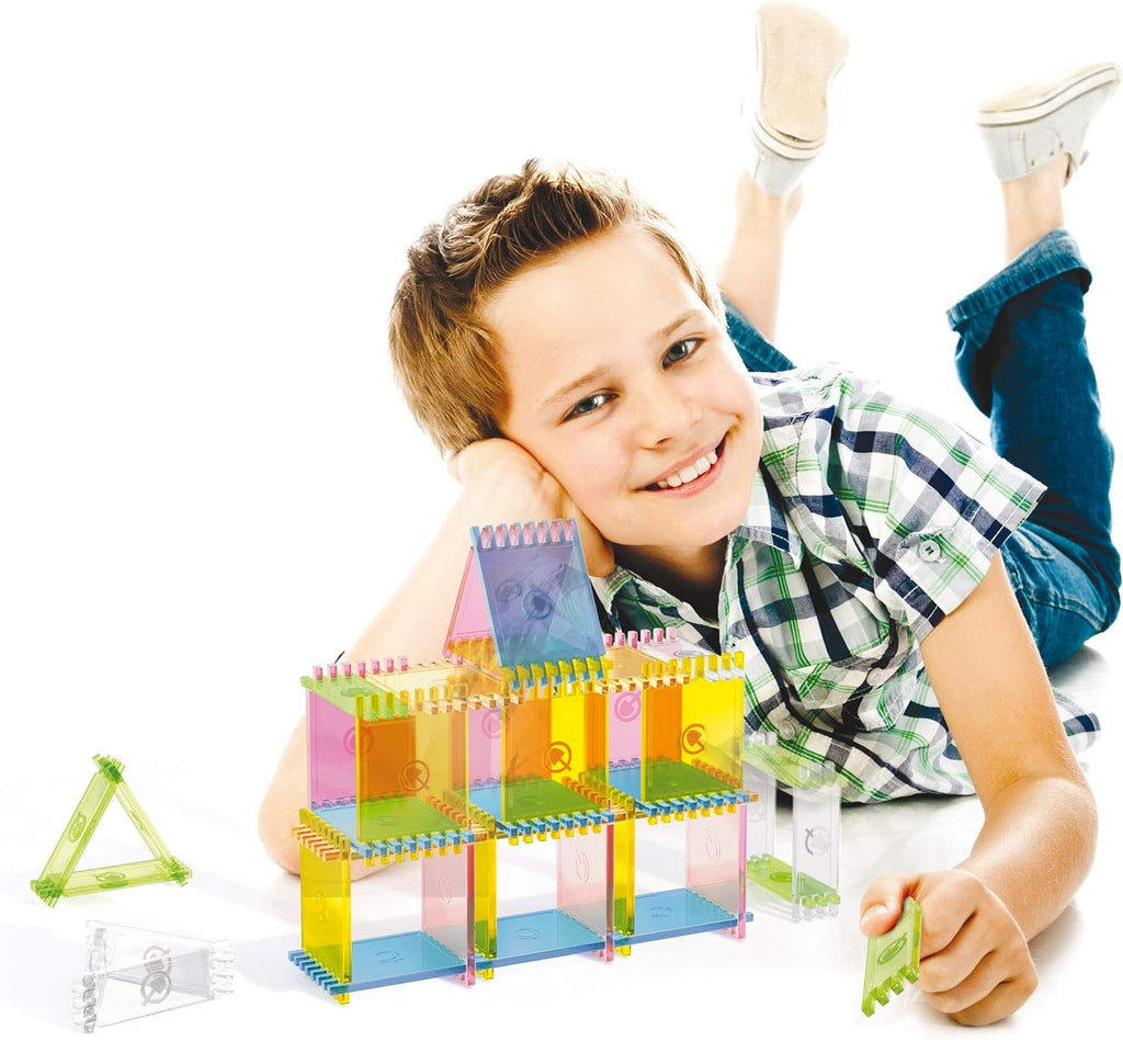 Quercetti Stacking and Linking "House of Cards" - Pack 240 Pcs-Building Blocks,Classroom Packs,Classroom Resources,Engineering & Construction,Farms & Construction,Fine Motor Skills,Imaginative Play,Primary Travel Games & Toys,Quercetti,Stacking Toys & Sorting Toys-Learning SPACE