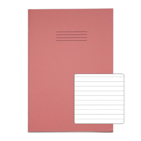 RHINO A4+ Oversized Exercise Book - 8mm Lined No Margin – 80Pg/50Pk-Exercise Books-Red-VDU024-110-80-Learning SPACE