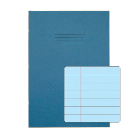 RHINO Tinted A4 Exercise Books Ruled with Margin – 50-Pack-Exercise Books-12mm-Blue-EX681111B-8-Learning SPACE