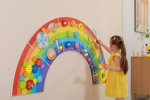 Rainbow Activity Wall Panels-Arts & Crafts-Additional Need,Dropship,Fine Motor Skills,Helps With,Maths,Nursery,Primary Maths,Rainbow Theme Sensory Room,SCOTEXCEL,Sensory Wall Panels & Accessories,Shape & Space & Measure,Strength & Co-Ordination,Viga Activity Wall Panel-Learning SPACE