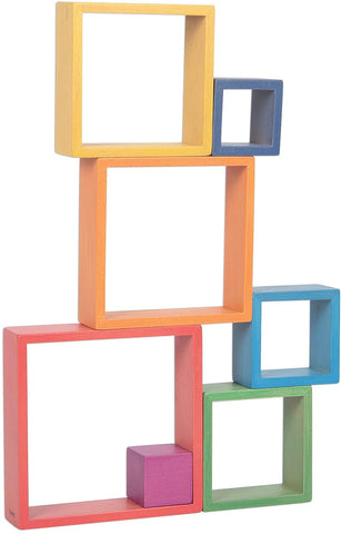 Rainbow Architect Stacking Squares - Pk7 - Great for Montessori and Nurture Rooms-Additional Need, Building Blocks, Fine Motor Skills, Helps With, Maths, Memory Pattern & Sequencing, Nurture Room, Primary Maths, Shape & Space & Measure, Stacking Toys & Sorting Toys, Stock, TickiT-Learning SPACE