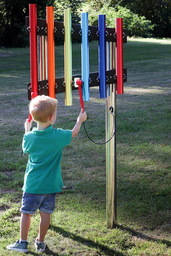 Rainbow Chimes - Sensory Garden Musical Instruments-Dropship,Matrix Group,Music,Outdoor Musical Instruments,Playground Equipment,Primary Music,Sensory Garden,Strength & Co-Ordination-Ground-RCHIME-GroundX-Learning SPACE