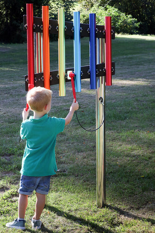 Rainbow Chimes - Sensory Garden Musical Instruments-Dropship,Matrix Group,Music,Outdoor Musical Instruments,Playground Equipment,Primary Music,Sensory Garden,Strength & Co-Ordination-Ground-RCHIME-GroundX-Learning SPACE