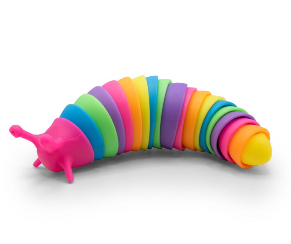 Rainbow Fidget Slug-Calming & Anxiety,Fidget,Games & Toys,Squishing Fidget,Stocking Stuffers,Stress Relief,Toys for Anxiety-Learning SPACE
