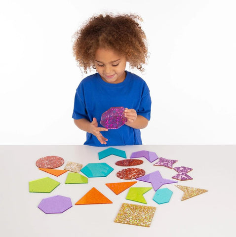 Rainbow Glitter Shapes - Mood Shape Accessory-Arts & Crafts-AllSensory,Calming & Anxiety,Light Box Accessories,SCOTEXCEL,Sensory Seeking,Stock,TickiT,Visual Sensory Toys-Learning SPACE