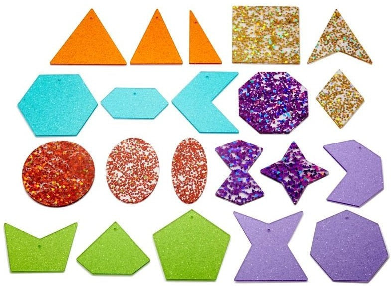 Rainbow Glitter Shapes - Mood Shape Accessory-Arts & Crafts-AllSensory,Calming & Anxiety,Light Box Accessories,SCOTEXCEL,Sensory Seeking,Stock,TickiT,Visual Sensory Toys-Learning SPACE