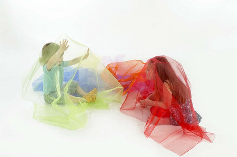 Rainbow Organza Pack 7 Colours-Active Games,AllSensory,Dyspraxia,Garden Game,Gifts For 2-3 Years Old,Movement Breaks,Stock,Tactile Toys & Books,TickiT,Visual Sensory Toys-Learning SPACE
