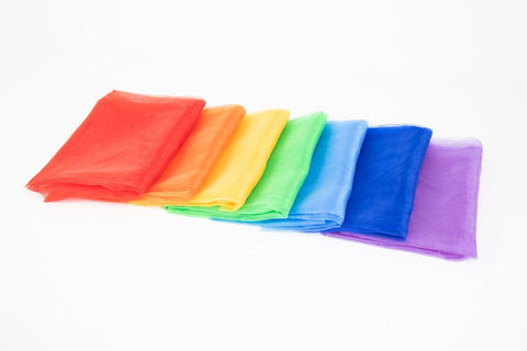 Rainbow Organza Pack 7 Colours-Active Games,AllSensory,Dyspraxia,Garden Game,Gifts For 2-3 Years Old,Movement Breaks,Stock,Tactile Toys & Books,TickiT,Visual Sensory Toys-Learning SPACE