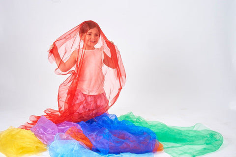 Rainbow Organza Pack 7 Colours-Active Games,AllSensory,Dyspraxia,Garden Game,Gifts For 2-3 Years Old,Movement Breaks,Stock,Tactile Toys & Books,TickiT,Visual Sensory Toys-Learning SPACE