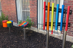 Rainbow Trio Ensemble - Sensory Garden Musical Instruments-Matrix Group,Music,Outdoor Musical Instruments,Primary Music,Sensory Garden,Sound,Strength & Co-Ordination-Ground-RTE-Ground-Learning SPACE