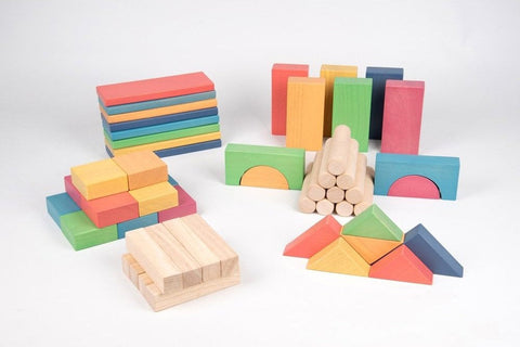 Rainbow Wooden Jumbo Block Set - Pk54-Baby Wooden Toys,Building Blocks,Engineering & Construction,Gifts For 6-12 Months Old,Maths,Nurture Room,Primary Maths,S.T.E.M,SCOTEXCEL,Shape & Space & Measure,Stacking Toys & Sorting Toys,Stock,TickiT-Learning SPACE