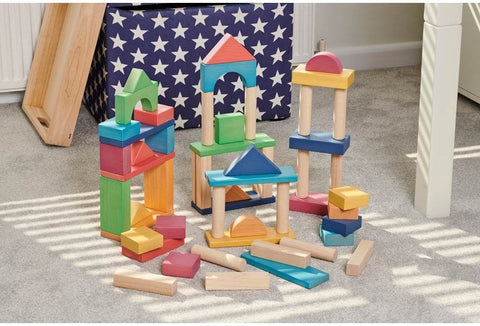 Rainbow Wooden Jumbo Block Set - Pk54-Baby Wooden Toys, Building Blocks, Engineering & Construction, Gifts For 6-12 Months Old, Maths, Nurture Room, Primary Maths, S.T.E.M, Shape & Space & Measure, Stacking Toys & Sorting Toys, Stock, TickiT-Learning SPACE