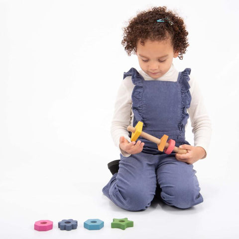 Rainbow Wooden Shape Twister-Fine Motor Skills,Shape & Space & Measure,Stacking Toys & Sorting Toys,TickiT-Learning SPACE