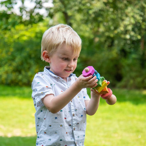 Rainbow Wooden Shape Twister-Fine Motor Skills,Shape & Space & Measure,Stacking Toys & Sorting Toys,TickiT-Learning SPACE