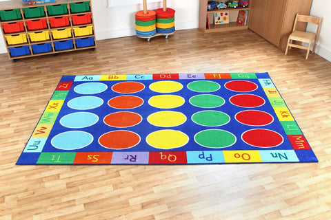Rainbow™ ABC 3x2m Rectangle Carpet-Dropship,Kit For Kids,Learn Alphabet & Phonics,Mats & Rugs,Multi-Colour,Placement Carpets,Rectangular,Rugs,Wellbeing Furniture-Learning SPACE