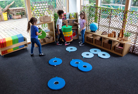 Rainbow™ Circular Sit Mats & Donut™ Trolley-Calmer Classrooms,Classroom Furniture,Classroom Packs,Dropship,Mats,Mats & Rugs,Outdoor Classroom,Sit Mats-Learning SPACE