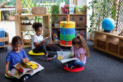Rainbow™ Circular Sit Mats & Donut™ Trolley-Calmer Classrooms,Classroom Furniture,Classroom Packs,Dropship,Mats,Mats & Rugs,Outdoor Classroom,Sit Mats-Learning SPACE