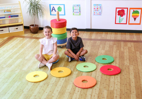 Rainbow™ Circular Sit Mats & Donut™ Trolley-Calmer Classrooms,Classroom Furniture,Classroom Packs,Mats,Mats & Rugs,Outdoor Classroom,Sit Mats-Learning SPACE