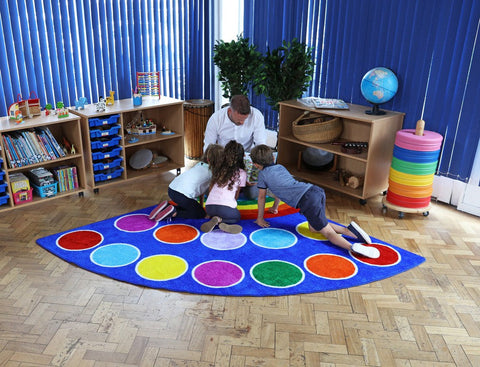 Rainbow™ Corner Placement 2x2m Carpet-Corner & Semi-Circle,Dropship,Kit For Kids,Mats & Rugs,Multi-Colour,Placement Carpets,Rainbow Theme Sensory Room,Rugs,Wellbeing Furniture-Learning SPACE