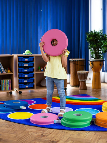 Rainbow™ Corner Placement 2x2m Carpet-Corner & Semi-Circle,Dropship,Kit For Kids,Mats & Rugs,Multi-Colour,Placement Carpets,Rainbow Theme Sensory Room,Rugs,Wellbeing Furniture-Learning SPACE