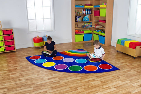 Rainbow™ Corner Placement 2x2m Carpet-Corner & Semi-Circle,Dropship,Kit For Kids,Mats & Rugs,Multi-Colour,Placement Carpets,Rainbow Theme Sensory Room,Rugs,Wellbeing Furniture-Learning SPACE