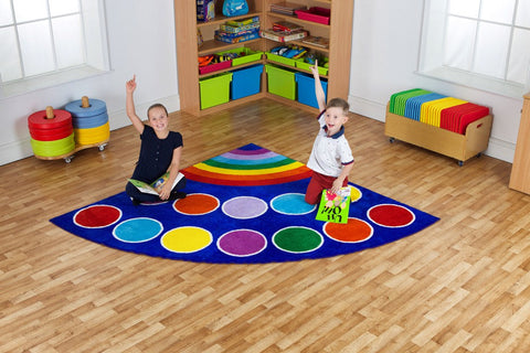 Rainbow™ Corner Placement 2x2m Carpet-Corner & Semi-Circle,Dropship,Kit For Kids,Mats & Rugs,Multi-Colour,Placement Carpets,Rainbow Theme Sensory Room,Rugs,Wellbeing Furniture-Learning SPACE