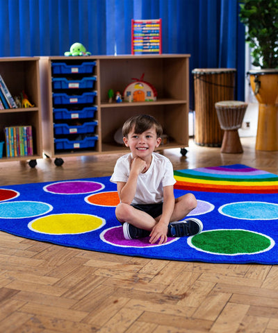 Rainbow™ Corner Placement 2x2m Carpet-Corner & Semi-Circle,Dropship,Kit For Kids,Mats & Rugs,Multi-Colour,Placement Carpets,Rainbow Theme Sensory Room,Rugs,Wellbeing Furniture-Learning SPACE