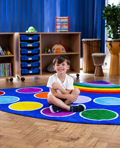 Rainbow™ Corner Placement 2x2m Carpet-Corner & Semi-Circle,Dropship,Kit For Kids,Mats & Rugs,Multi-Colour,Placement Carpets,Rainbow Theme Sensory Room,Rugs,Wellbeing Furniture-Learning SPACE