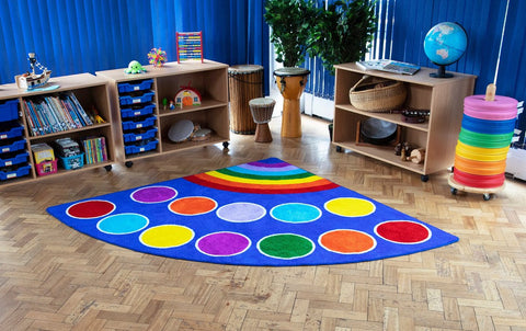 Rainbow™ Corner Placement 2x2m Carpet-Corner & Semi-Circle,Dropship,Kit For Kids,Mats & Rugs,Multi-Colour,Placement Carpets,Rainbow Theme Sensory Room,Rugs,Wellbeing Furniture-Learning SPACE