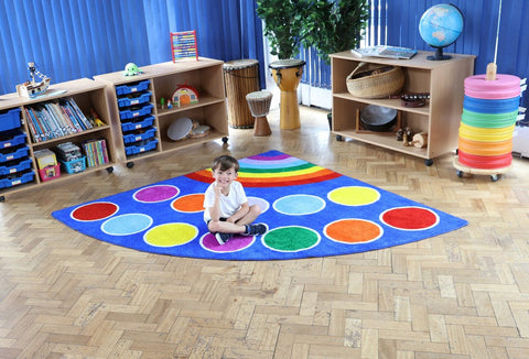 Rainbow™ Corner Placement 2x2m Carpet-Corner & Semi-Circle,Dropship,Kit For Kids,Mats & Rugs,Multi-Colour,Placement Carpets,Rainbow Theme Sensory Room,Rugs,Wellbeing Furniture-Learning SPACE