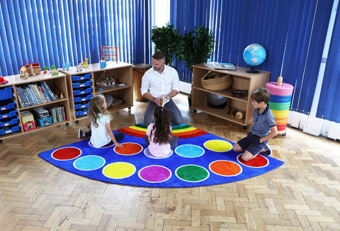 Rainbow™ Corner Placement 2x2m Carpet-Corner & Semi-Circle,Dropship,Kit For Kids,Mats & Rugs,Multi-Colour,Placement Carpets,Rainbow Theme Sensory Room,Rugs,Wellbeing Furniture-Learning SPACE