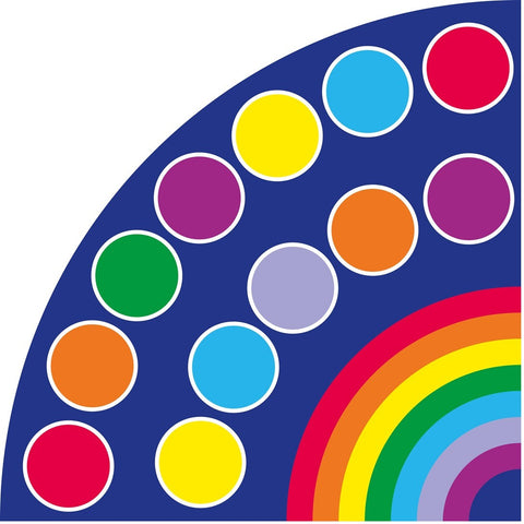 Rainbow™ Corner Placement 2x2m Carpet-Corner & Semi-Circle,Dropship,Kit For Kids,Mats & Rugs,Multi-Colour,Placement Carpets,Rainbow Theme Sensory Room,Rugs,Wellbeing Furniture-Learning SPACE