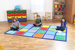 Rainbow™ Rectangle Placement Squares Carpet-Dropship,Kit For Kids,Mats & Rugs,Multi-Colour,Placement Carpets,Rainbow Theme Sensory Room,Rectangular,Rugs,Wellbeing Furniture-Learning SPACE