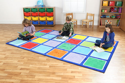 Rainbow™ Rectangle Placement Squares Carpet-Dropship,Kit For Kids,Mats & Rugs,Multi-Colour,Placement Carpets,Rainbow Theme Sensory Room,Rectangular,Rugs,Wellbeing Furniture-Learning SPACE