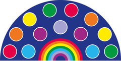 Rainbow™ Semi-Circle Placement 3x1.5m Carpet-Corner & Semi-Circle,Dropship,Kit For Kids,Mats & Rugs,Multi-Colour,Placement Carpets,Rainbow Theme Sensory Room,Rugs,Wellbeing Furniture-Medium-MAT1052-Learning SPACE