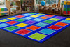 Rainbow™ Squares Large Placement 3x3m Carpet-Dropship,Kit For Kids,Mats & Rugs,Multi-Colour,Placement Carpets,Rainbow Theme Sensory Room,Rugs,Square,Wellbeing Furniture-Learning SPACE