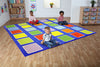 Rainbow™ Squares Large Placement 3x3m Carpet-Dropship,Kit For Kids,Mats & Rugs,Multi-Colour,Placement Carpets,Rainbow Theme Sensory Room,Rugs,Square,Wellbeing Furniture-Learning SPACE
