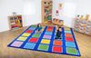Rainbow™ Squares Large Placement 3x3m Carpet-Dropship,Kit For Kids,Mats & Rugs,Multi-Colour,Placement Carpets,Rainbow Theme Sensory Room,Rugs,Square,Wellbeing Furniture-Learning SPACE