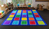 Rainbow™ Squares Large Placement 3x3m Carpet-Dropship,Kit For Kids,Mats & Rugs,Multi-Colour,Placement Carpets,Rainbow Theme Sensory Room,Rugs,Square,Wellbeing Furniture-Learning SPACE