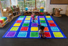 Rainbow™ Squares Large Placement 3x3m Carpet-Dropship,Kit For Kids,Mats & Rugs,Multi-Colour,Placement Carpets,Rainbow Theme Sensory Room,Rugs,Square,Wellbeing Furniture-Learning SPACE