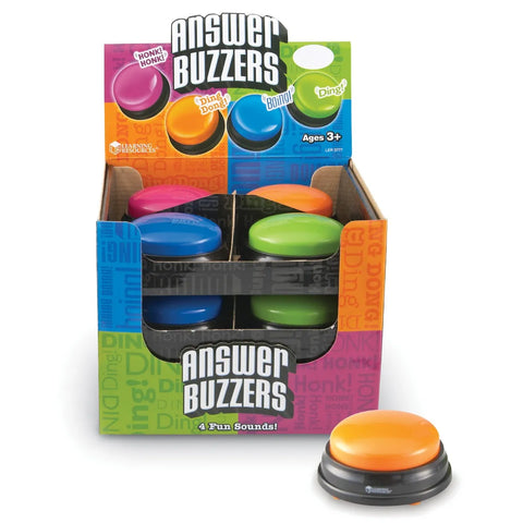 Recordable Answer Buzzers - Set of 4 or 12-Calmer Classrooms,Calming & Anxiety,communication,Helps With,Learning Resources,Neuro Diversity,Physical Needs,Primary Literacy,Sound,Sound Equipment,Speaking & Listening,Stock,Talking Buttons & Buzzers-Learning SPACE