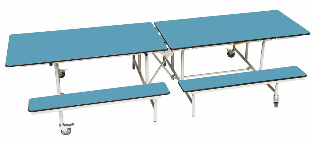 Rectangular Mobile Folding Bench Unit- Age Range 11+-Dining Furniture,Dining Tables,Folding Table-Azure-9SLBU1029-AZ-Learning SPACE