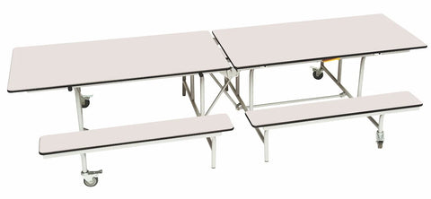 Rectangular Mobile Folding Bench Unit- Age Range 11+-Dining Furniture,Dining Tables,Folding Table-White-9SLBU1029-WH-Learning SPACE