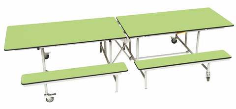 Rectangular Mobile Folding Bench Unit- Age Range 5-11-Dining Furniture,Dining Tables,Folding Table-Lime-9SLBU1027-LI-Learning SPACE